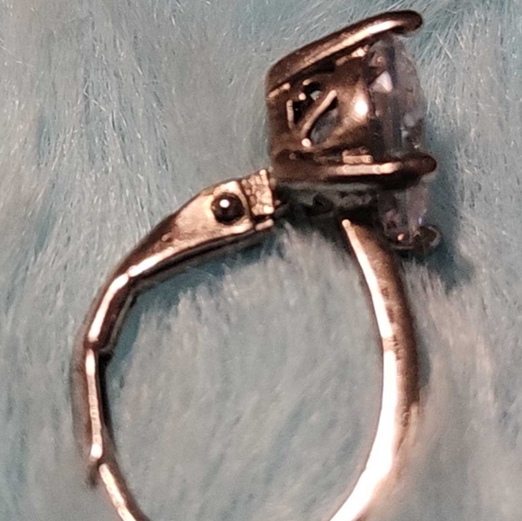 Sterling Silver CZ leverback earrings - Picture 8 of 10